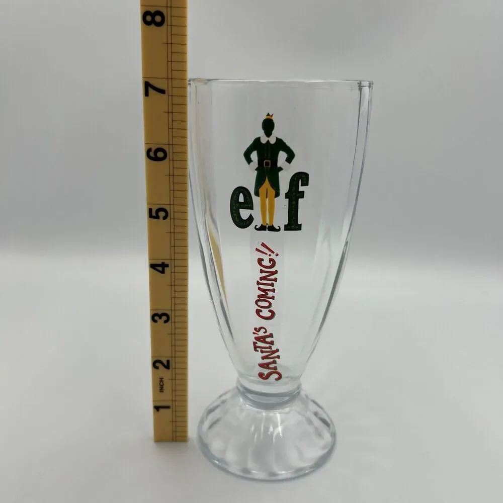 Elf Movie Christmas Milkshake Glass  “Santa’s Coming”